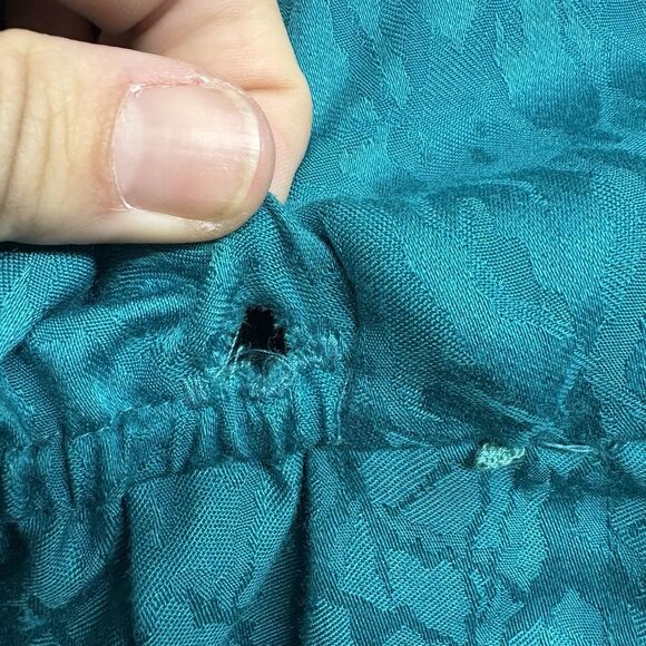 Sandy Sandy 80s Teal Jumpsuit Button Closure Belted Shoulder Pads Size 10 - Picture 8 of 15